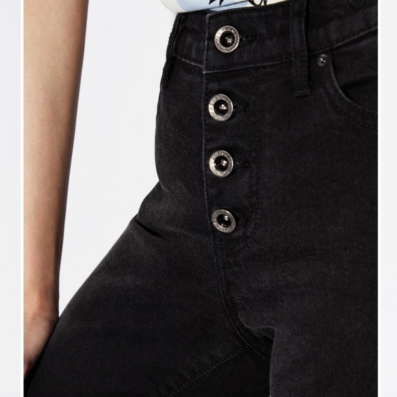 ARMANI EXCHANGE j27 super skinny button fly jeans black women's 25 - Picture 6 of 13